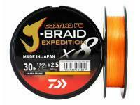 Tresse Daiwa J-Braid Expedition x8E Smash Orange 150m - 0.16mm